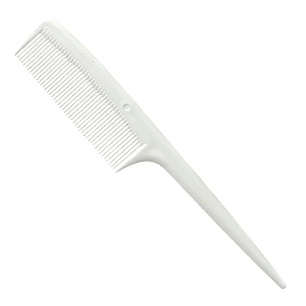 Vintage Unbreakable Plastic white Rat tail Comb Retro‎ USA 6.5
